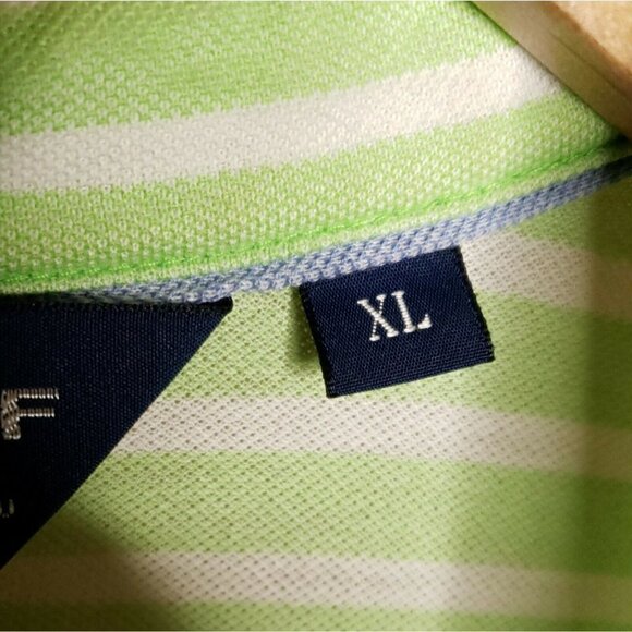 Polo Golf Mens Green White Stripe Short Sleeve Polo XL - Picture 5 of 6